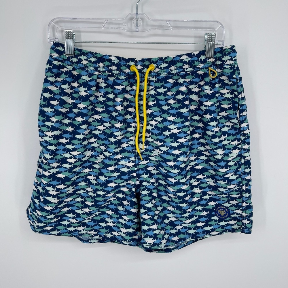 Banana Boat Men's Blue Shark‎ Print UPF 50+ Swim Trunks Size Medium